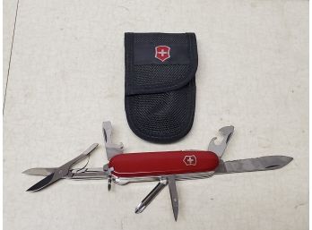 Never Used Victorinox Swiss Army Officer Suisse Folding Multi Tool Pocket Knife With Case