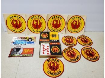 Vintage Ruger Firearms Embroidered Patches, Decals & Playing Cards