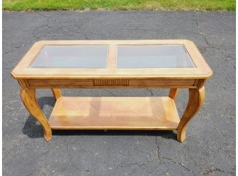 Handsome Palermo Wood & Glass Sofa Accent Table