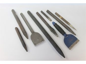Collection On Nine Various Sized Chisels