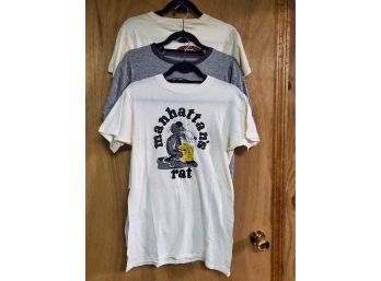 Three Vintage Manhattan's Speed Shop Men's Size Large T-shirts