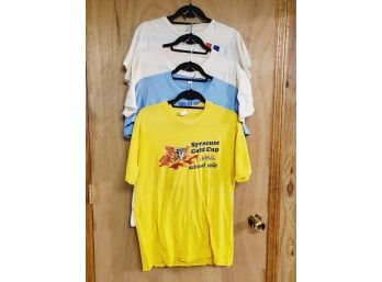 Four Vintage 1970s Motorcycle Racing Large & XL Men's T Shirts