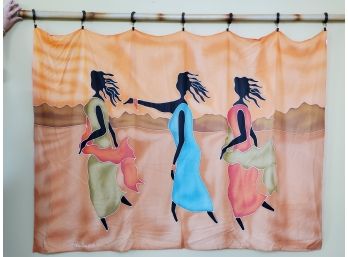 Beautiful Hand Crafted Tribal Fabric Batik Wall Art Hanging - Artist Signed