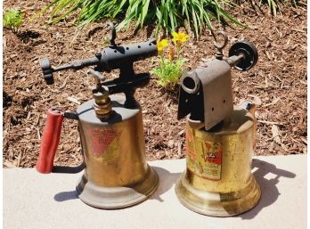 Two Vintage Brass Clayton Lambert Torches