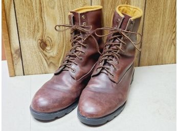 Men's Timberland Steel Toe Brown Leather Work Boots - Size 12