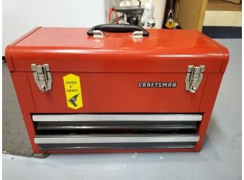 Craftsman Red Metal Two Drawer Portable Tool Box - Filled With Rockets, Wrenches & More!