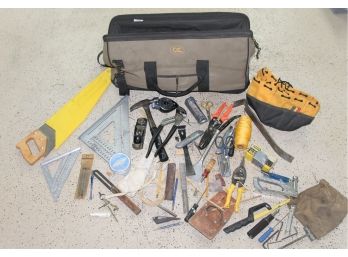 Soft Tool Bag Full Of Quality Tools  With Hammer, Saws, Wrenches, Planer, Squares, Chisels And More