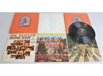 Record Lot 4 With The Beatles #rd White Album, Sgt. Peppers,  Abbey Road, Concert For Bangladesh 2 Copies, Etc