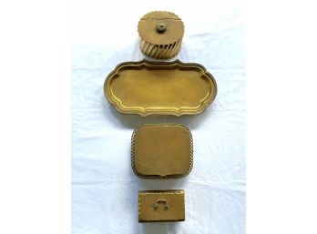 Vintage Mottahedeh & Other Brass Boxes And Tray