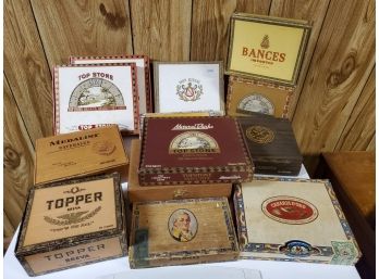 Assortment Of Vintage Cigar Boxes