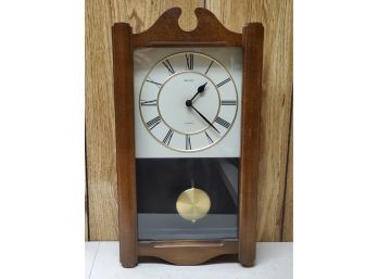 Vintage Seiko Wood & Glass Quartz Battery Operated Wall Clock