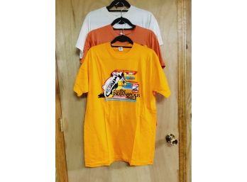 Three Vintage 1970s & 80s Indianapolis AMA, Daytona Motocross Men's Size Large T Shirt