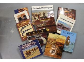Vintage Hardcover Book Lot With Art Of The Old West, Fredric Remington, Winchester, Colt Firearms & More