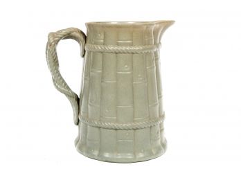 Antique Molded Bamboo Ceramic Pitcher Published By W. Ridgway & Co Hanley
