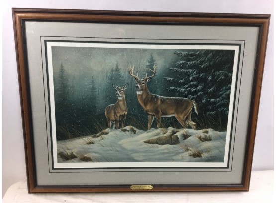 Limited Edition Print, Silent Snowfall-Whitetail Deer, Rosemary Millette