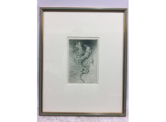 Etching, The Mermaid, By F.S. Church