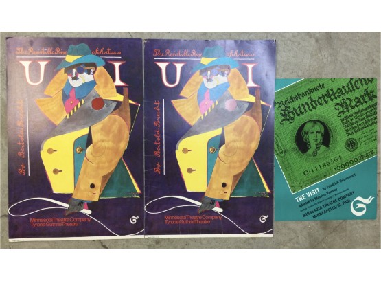 3 Minnesota Theatre Company Posters, The Resistable Rise Of Arturo, By  R. Lindner, Bertold Brecht, Dated 19