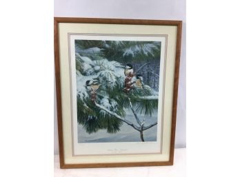 Limited Edition Print, Winter Fare-Chickadees, By Marc  Hanson