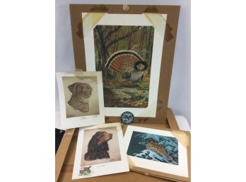 Lot Unframed Wildlife Prints, Spring Strut, Hemlock Hideway And More