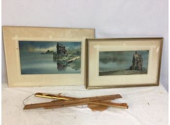 2 Paintings, Houses, Signed OBrien, (Norma ?.), Watercolors On Paper