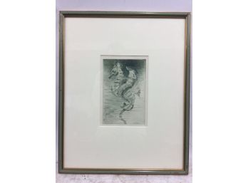 Etching, The Mermaid, By F.S. Church