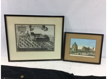 Engraving, Schloss Emating, & Print, Pisa