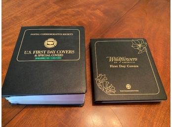 Two Binders Of Stamps:  US First Day And Special Cover Stamps And Wildflowers Of American 1st Day Covers