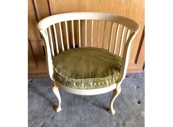 Gustavian Style Chair With Rolled Slatted Back And Cabriole Legs