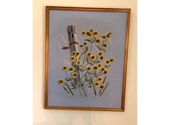Framed Embroidery, Flowers, 1973