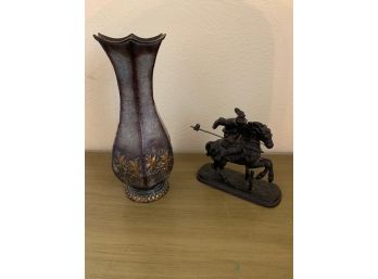 13' Vase And Pot Metal Sculpture