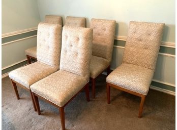 Set Of 6 Upholstered High Back Dining Room Side Chairs - Sold Only As A Set