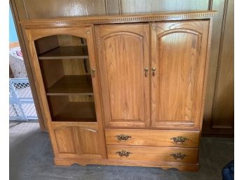 Riverside Furniture Locking TV Armoire With Pocket Doors, Storage Drawers And Shelves