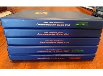 Lot: 5 Binders Of USPS Commemorative Stamp Club Stamps