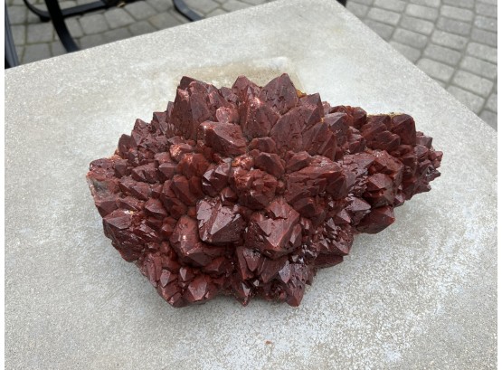 Huge Red Hematite Quartz Crystal Specimen