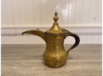 Antique Brass Turkish Coffee Pot, All Hand Made