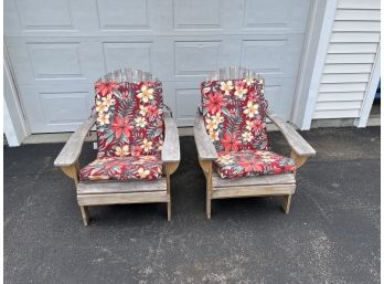 Pair Of Hampton Bay Adirondack Chairs With Cushions