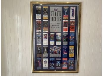 25 Years Of Superbowl Tickets 1991 Poster 26x38' Frame