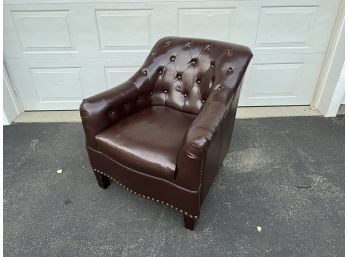 'The Palm' Tufted Brown Club Chair