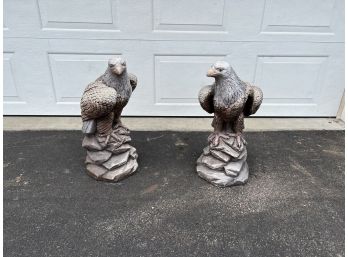 Huge Pair Of Cement Eagles, Great For Any Yard