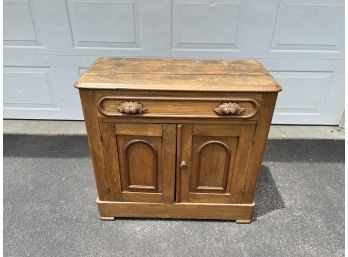 Antique Cabinet With Hand Carved Handles