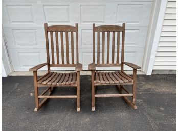 Pair Of Outdoor Wood Rocking Chairs