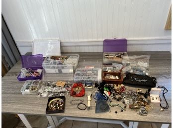 Assortment Of Jewelry And Jewelry Making Supplies