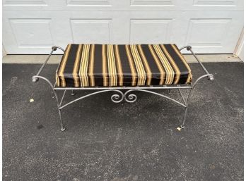 High Quality Solid Iron Entryway Bench With Cushion