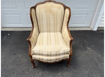 Antique Wood Framed Upholstered Chair