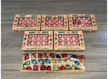 6 Boxes Of Small Mercury Glass Ornaments