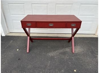 Campaign Style X Base Desk In Red