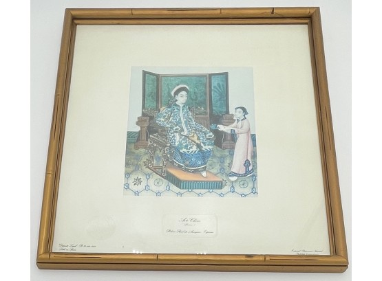 Asian Lithograph Made For Queen Of Spain (Pier One Reprint)