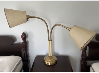 Brass-like Table Lamp With Moveable Arms
