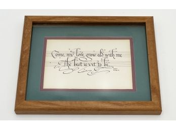 Calligraphy Art (Quote By Robert Browning)