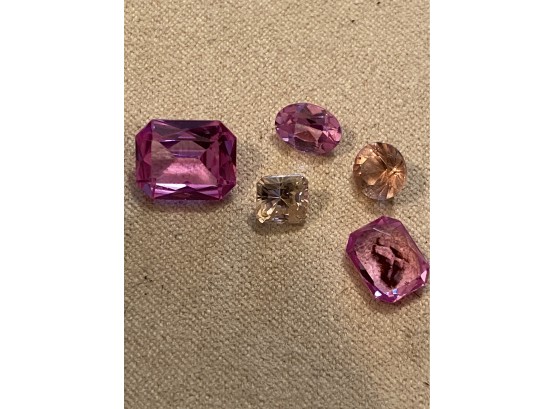 Collection Of Pink Semi Precious Stones